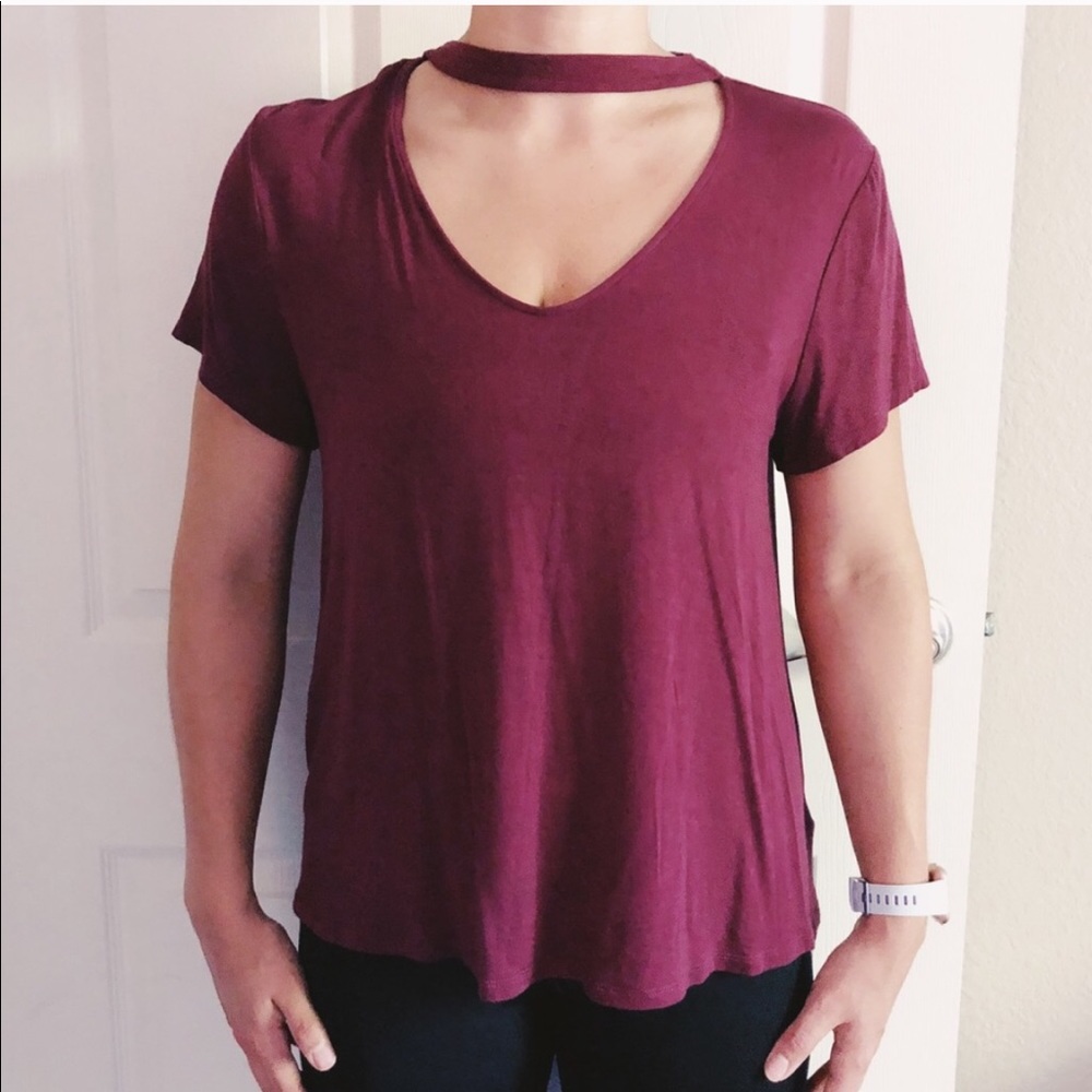 Burgundy Choker Top